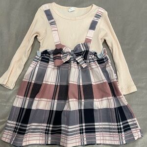 SHEIN Plaid Dress with Pink and Cream Tones